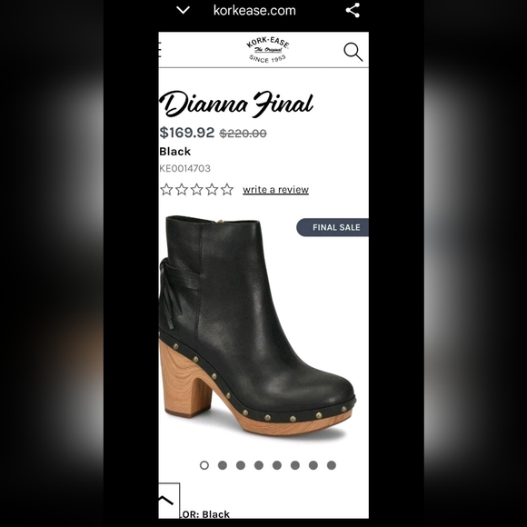 KORK-EASE Dianna Final Tassel Black Leather Stud Platform Ankle Boot Women 8 - Picture 3 of 16